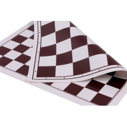 Vinyl roll-up chess board + 100 fields checkers (double sd, white/brown)
